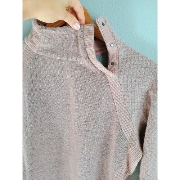 prAna Brandie sweater in light mauve heather small wool blend pink cozy warm - Picture 7 of 16